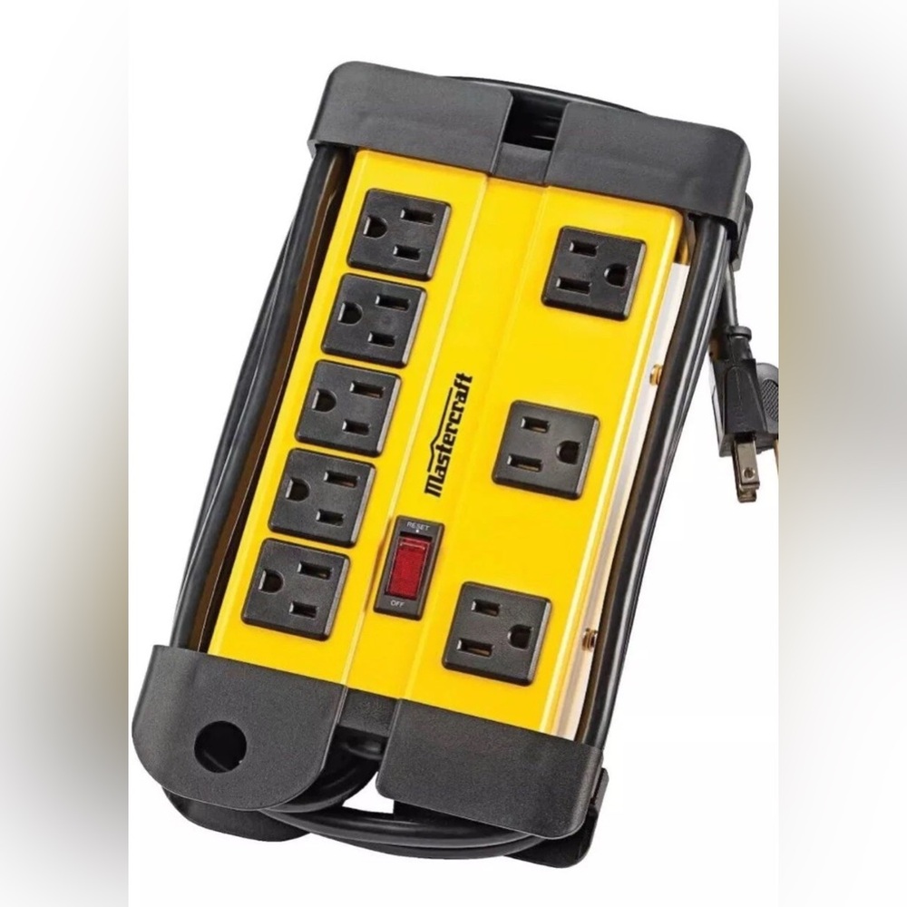 Mastercraft - Heavy Duty 8-outlet contractor power bar - 6ft./yellow